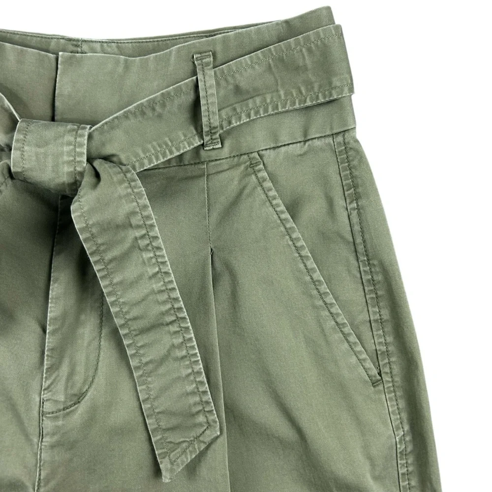 Polo Ralph Lauren Womens Belted Tapered Leg Pleated Pants Size 0 Green Preppy Gr - Picture 5 of 16